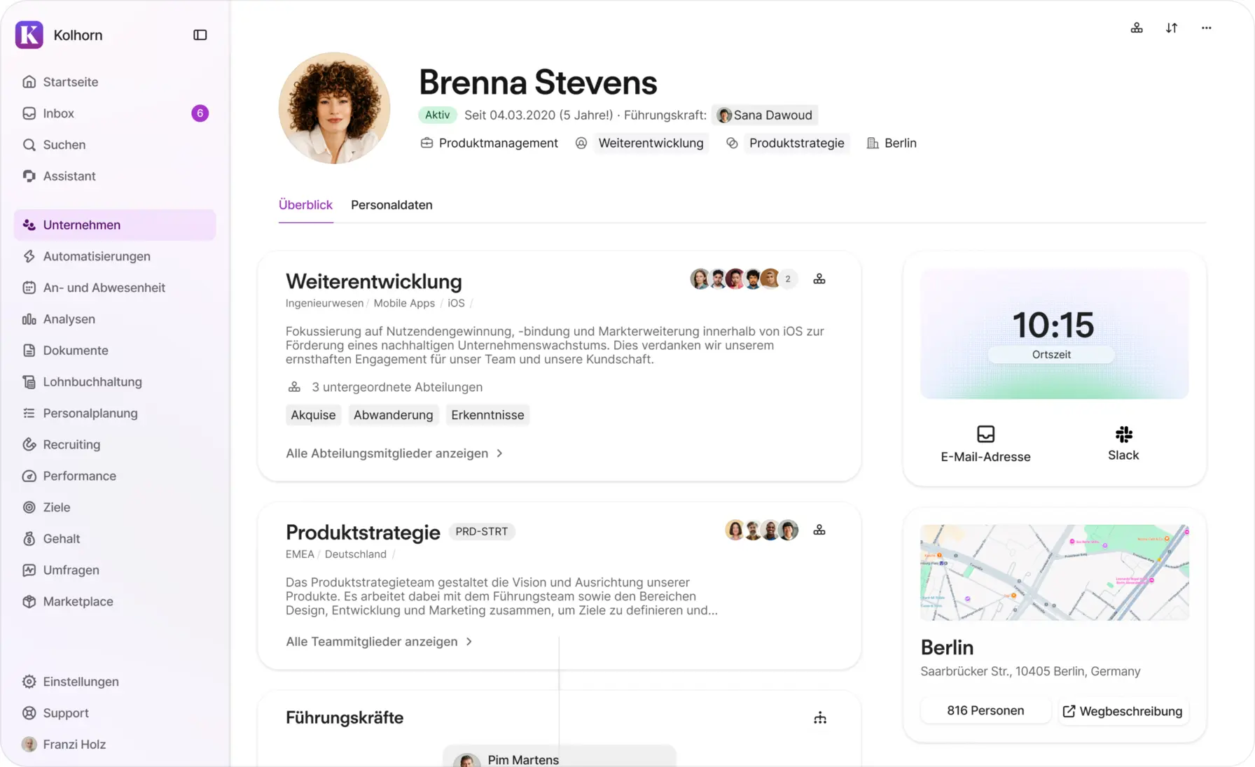 Wachsende Unternehmen (<200 Mitarbeitende) product screenshot